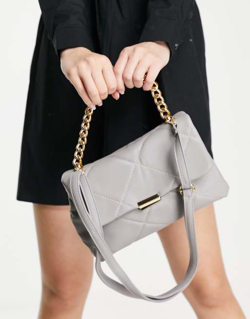 Grey chain clearance shoulder bag