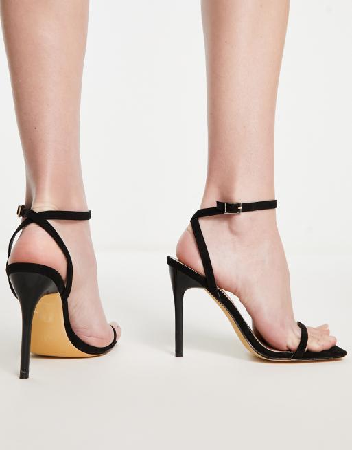 Truffle Collection – Riemensandalen mit eckiger Zehenpartie und Stiletto-Absatz in Schwarz, 4 von 4