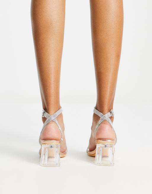 Truffle Collection – Roséguldfärgade sandaler med blockklack och utsmyckning, 2 av 4