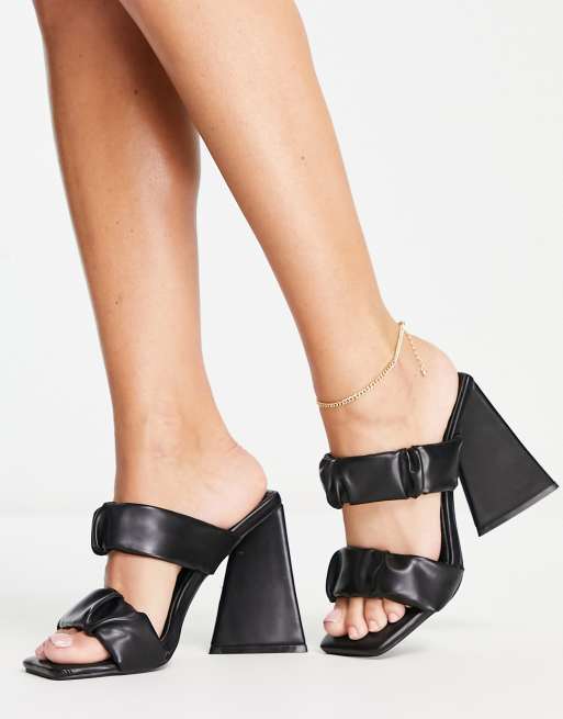 Black store strap mules