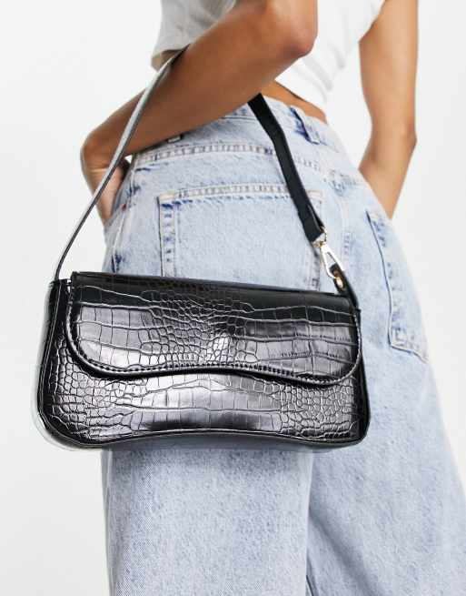 Truffle Collection - Sac porté épaule style années 90 - Noir