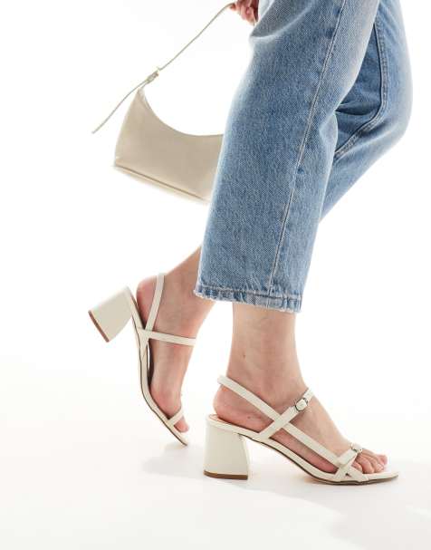 Truffle Collection – Sandalen in Weiß mit Blockabsatz - view 1