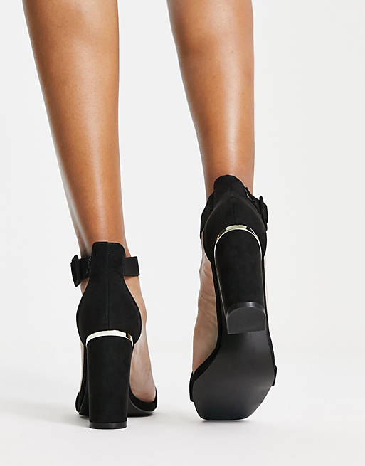 Sandales à talon carré avec détail en métal Asos Femme Chaussures Sandales À Talons À talons carrés 