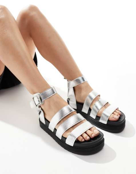 Truffle Collection - Sandali argento con cinturini ampi - view 1