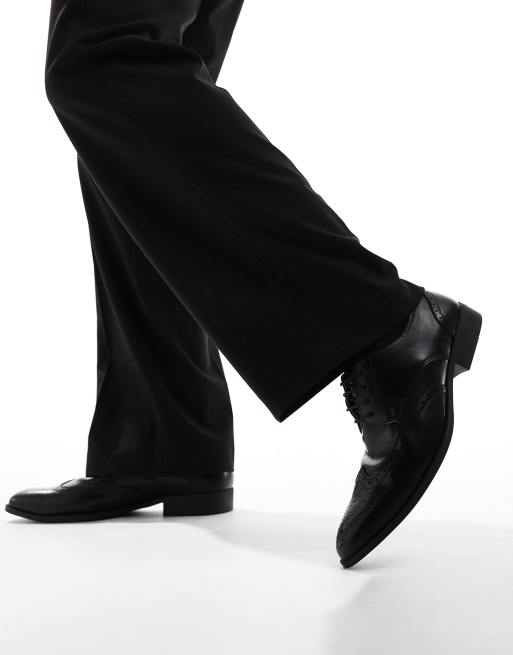 Truffle Collection - Scarpe brogue nere con punta smussata