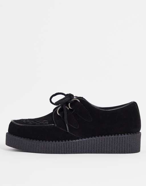 Truffle Collection - Scarpe creeper stringate in camoscio nero
