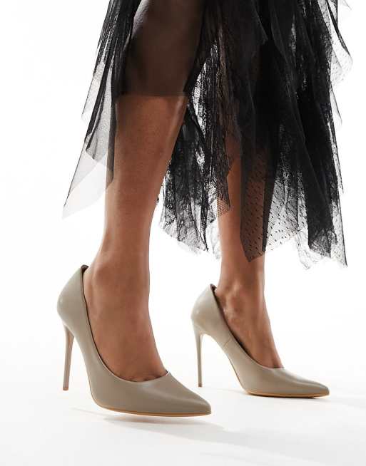 Truffle Collection - Scarpe décolleté con tacco alto color talpa