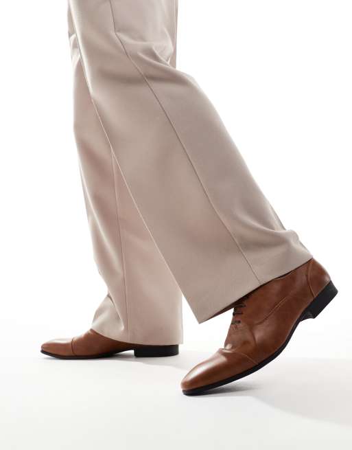 Truffle Collection - Scarpe Oxford stringate color cuoio chiaro