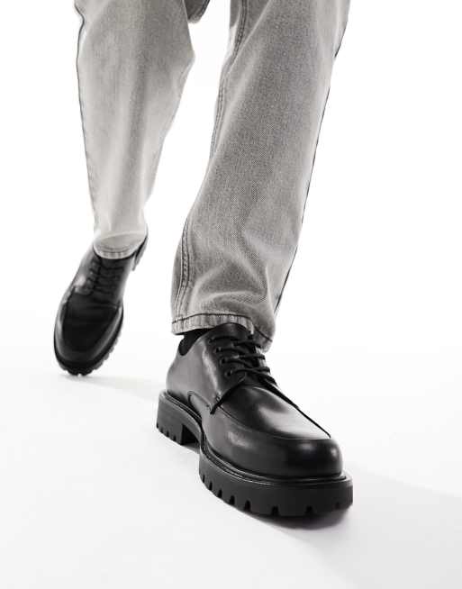 Truffle Collection Scarpe stringate nere con punta quadrata e