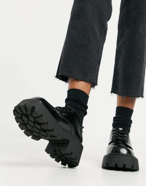 Truffle Collection - Scarpe stringate nere con suola spessa, 2 di 4