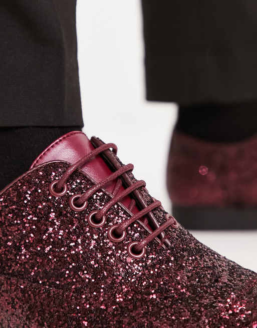 Truffle Collection Scarpe stringate Oxford glitterate color prugna