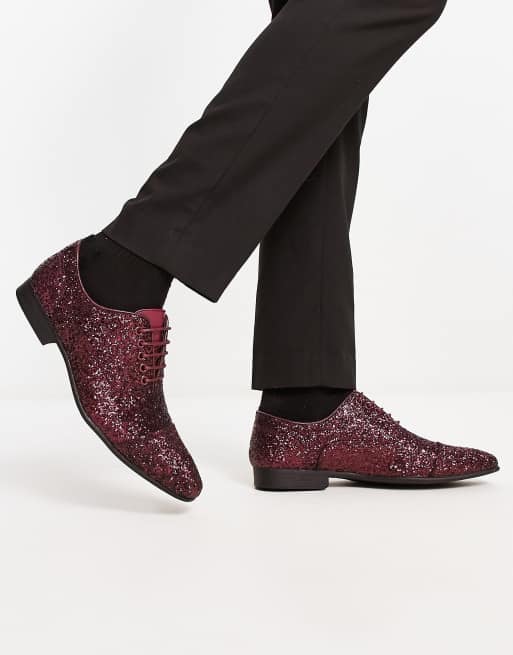 Truffle Collection Scarpe stringate Oxford glitterate color prugna