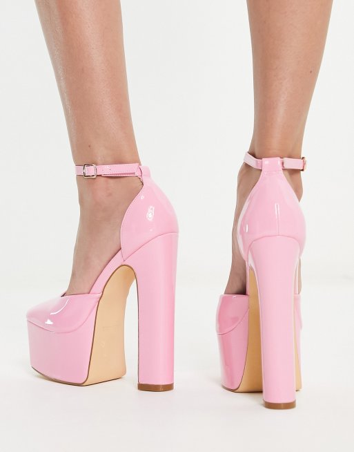 Truffle Collection – Schuhe in Rosa mit hohem Absatz, Plateausohle und eckiger Zehenpartie, 2 von 4