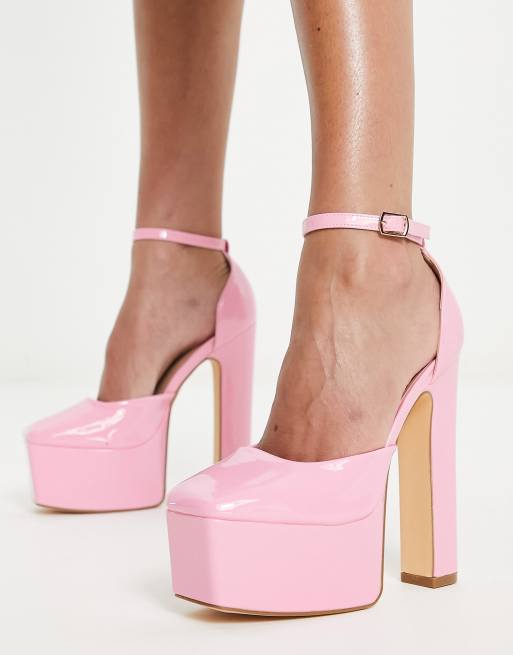 Truffle Collection – Schuhe in Rosa mit hohem Absatz, Plateausohle und eckiger Zehenpartie, 4 von 4