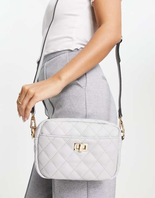 Truffle Collection – Schultertasche im Stepp-Design in Grau