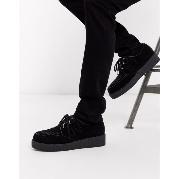 Truffle Collection Schwarze Schnurschuhe aus Wildleder mit Creeper Sohle ASOS