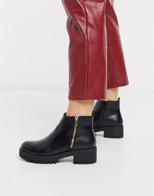 Truffle Collection side zip heeled boots in black | ASOS