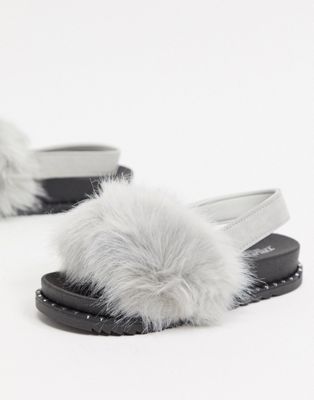 slingback slippers fluffy