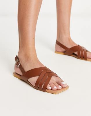  sling back woven sandals in tan