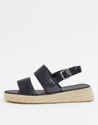 black espadrille flatform sandals