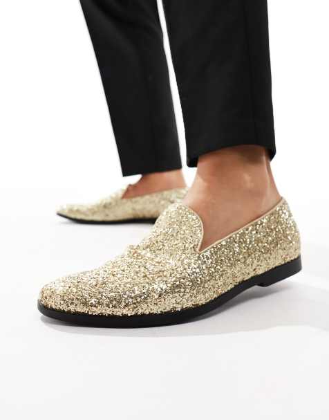 Truffle Collection slip on loafers in gold - view 1