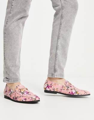 Truffle Collection Truffle Collection slipper snaffle loafers in floral print-Multi