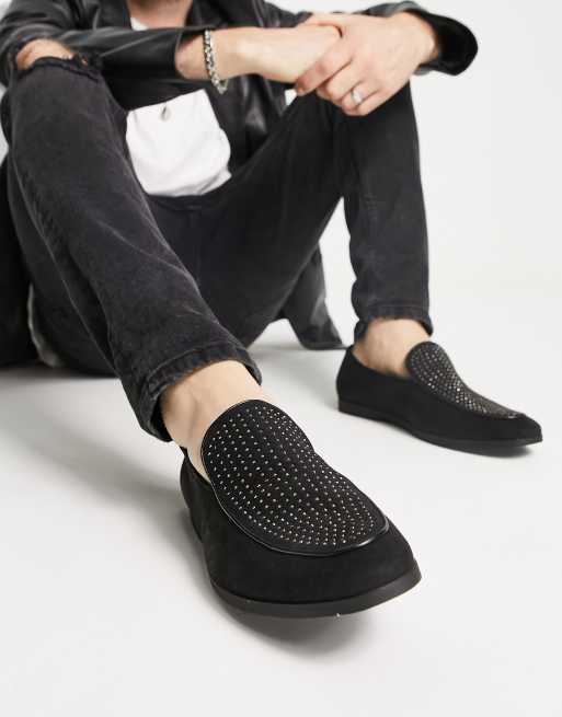 Studded hot sale slip ons