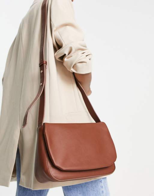 Brown Crossbody Bag With Wide Strap