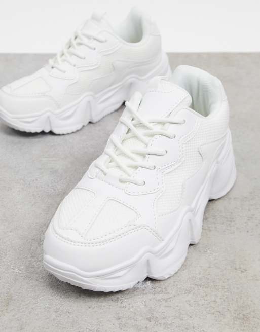 Truffle Collection - Sneakers chunky bianche con suola molto spessa