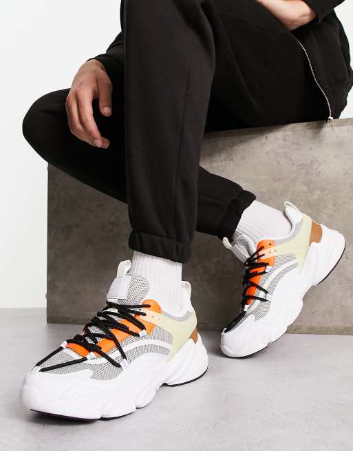 Truffle Collection - Sneakers écru multicolore con suola spessa