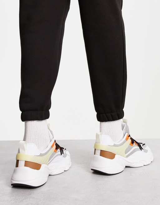 Truffle Collection - Sneakers écru multicolore con suola spessa, 4 di 4