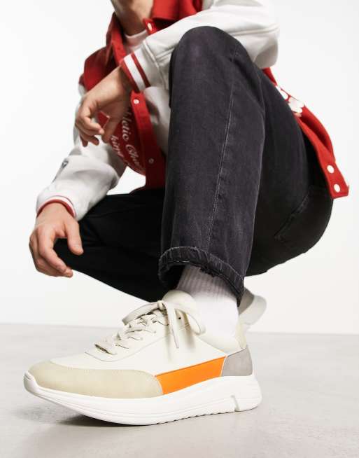 Truffle Collection - Sneakers stile runner minimal color pietra/arancione/grigio