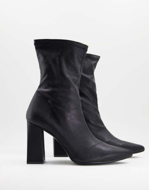 Truffle Collection - Sock boots met hak in zwart