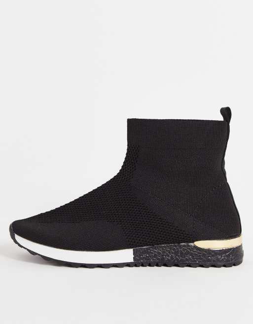 Truffle Collection sock trainers in black 
