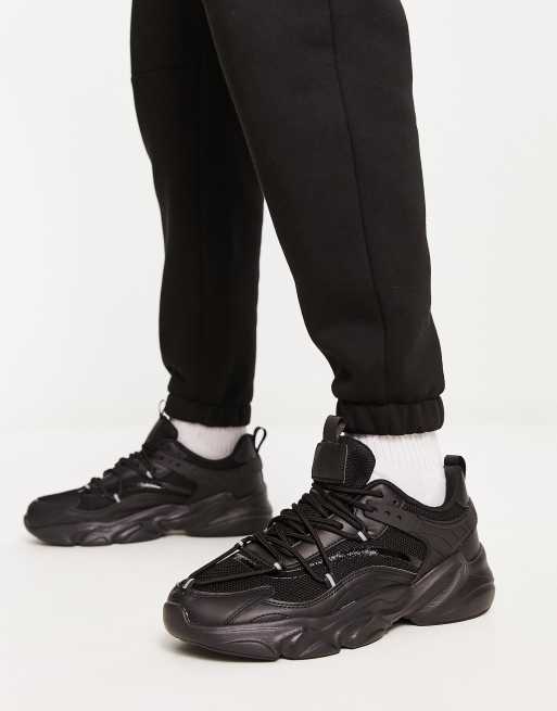 Truffle Collection - sorte sneakers med tyk sål 