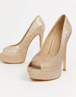 gold peep toe