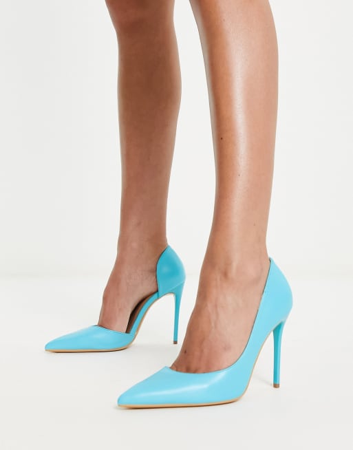 Truffle Collection – Spitze Schuhe in Blau mit Stilettoabsatz