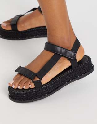 truffle collection sporty chunky heeled sandals