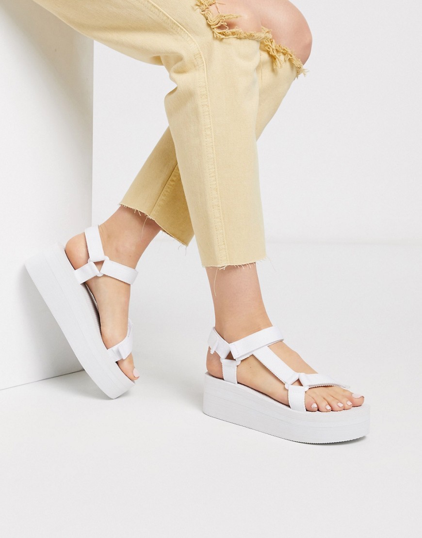 Truffle Collection sporty flatform sandal in white