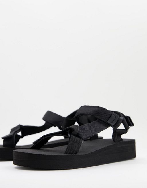 Truffle Collection sporty sandals in black | ASOS