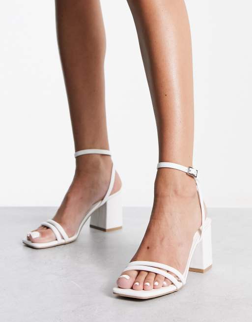 White low heel sandal sales women's