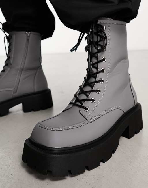 H and m store lace up boots