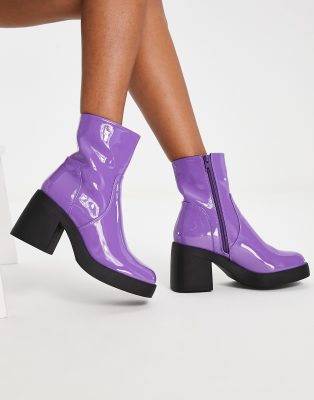 lavender leather boots