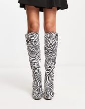 ASOS DESIGN Cancun knee high boots in zebra | ASOS