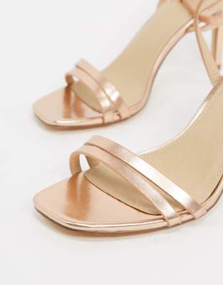strappy rose gold shoes