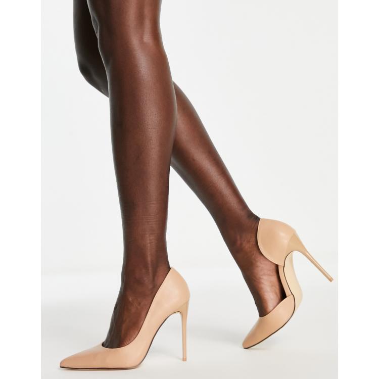 Tan high shop heel pumps