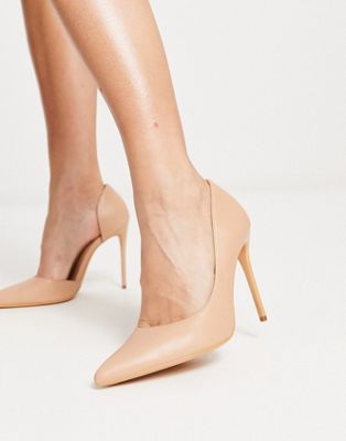 Truffle Collection stiletto heeled court shoes in beige
