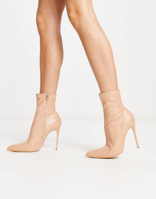 Nude pointed hot sale toe booties