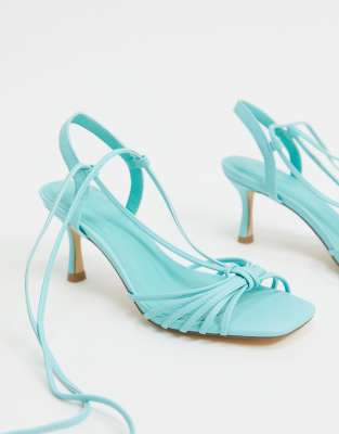 blue mid heel sandals