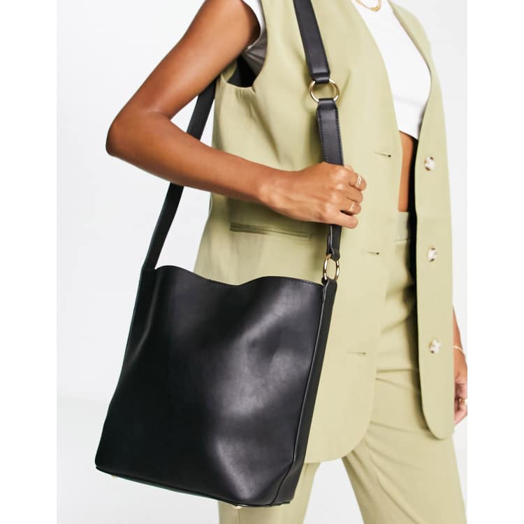 ASOS DESIGN bonded bucket tote bag